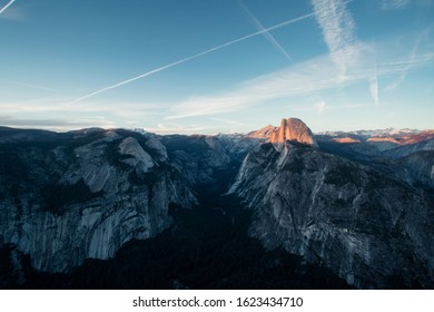 Last light of the day in the Yosemite Valley. Beautiful sunset over the Half Dome in one of the most gorgeous national parks of USA in California - Shutterstock ID 1623434710