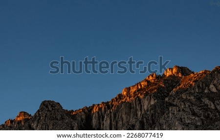 Last Light of the Evening Hits Hunter Peak In Guadalupe Mountains National Park