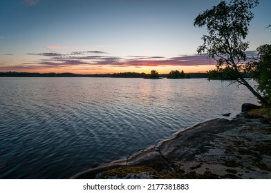 Last Moment Before Sunrise Over The Lake