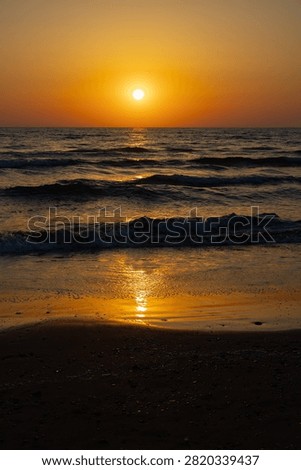 Last moment of dramatic sunset over Mediterranean sea, Cyprus