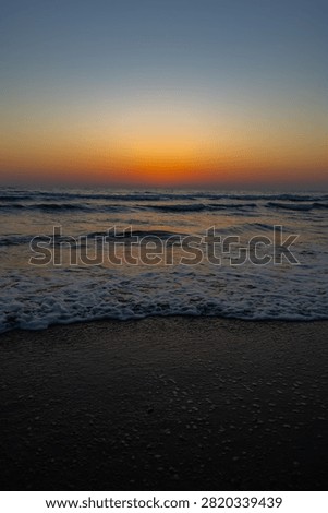 Last moment of dramatic sunset over Mediterranean sea, Cyprus