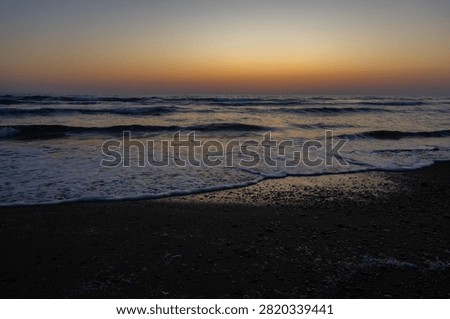 Last moment of dramatic sunset over Mediterranean sea, Cyprus