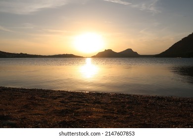 Last Sunlight Over Ireon Lake In Mainland Greece, 2021