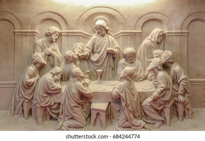 The Last supper sculpture - Shutterstock ID 684244774