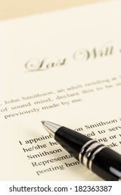 Last will on cream color paper focus at pen concept for legal document