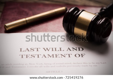 Last Will And Testament Document On Desk