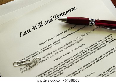 Last Will and Testament documents  with misc items