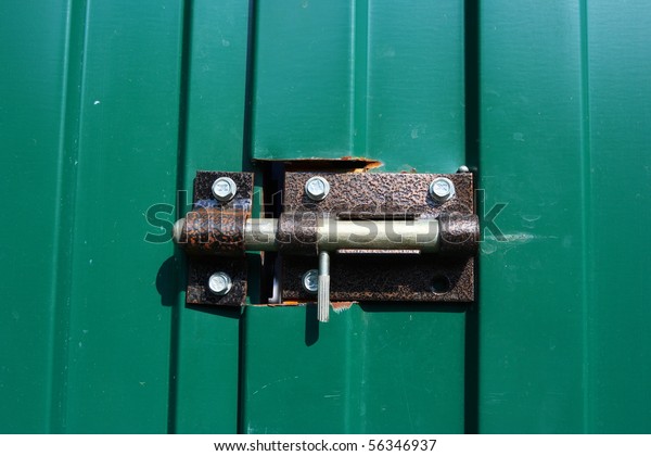 Latch On Metal Shed Door Stock Photo Edit Now 56346937