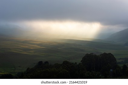 Late Afternoon Light Break Through The Clouds Drakensberg South Africa