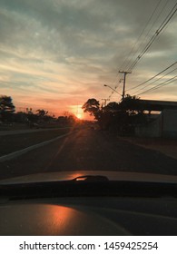 

late afternoon the road