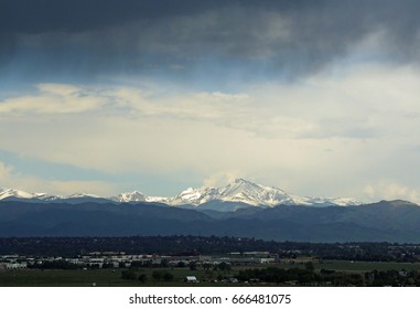 late afternoon storm  approaching over the front range of colorado, as seen from Broomfield, colorado