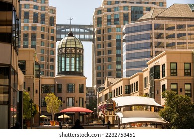 Late afternoon view of the downtown city center of Oakland, California, USA.