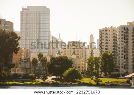 Late afternoon view of the historic downtown city center of Oakland, California, USA.