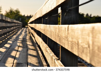 Late Afternoon Walkway Shot Beside A Railroad In Saskatoon, Sk Canada