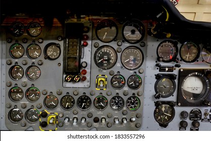 Late Analogue Aircraft Instrument Panel.