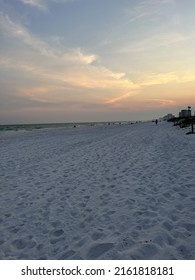 Late Evening Sunset Skies Over Florida White Sand Beach