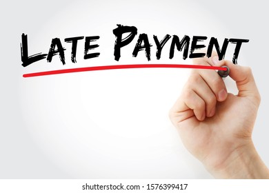 Late Payment Text With Marker, Business Concept Background