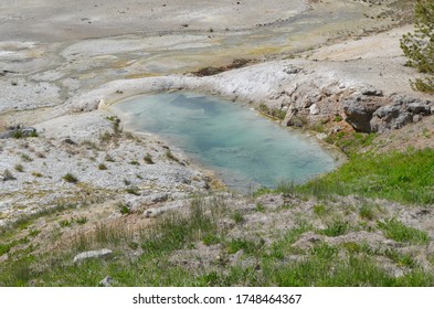 Late Spring in Yellowstone National Park: Looking Down into Jetsam Pool in the Porcelain Basin Area of Norris Geyser Basin - Shutterstock ID 1748464367