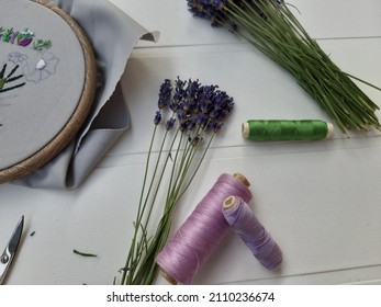 Late Summer Lavender Harvest In The Cottage Garden - Morning Coffee