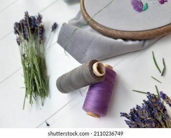 Late Summer Lavender Harvest In The Cottage Garden - Morning Coffee