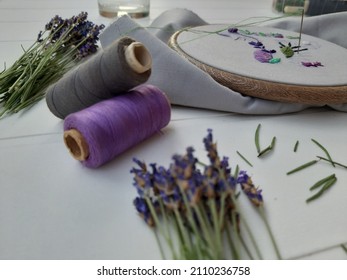 Late Summer Lavender Harvest In The Cottage Garden - Morning Coffee