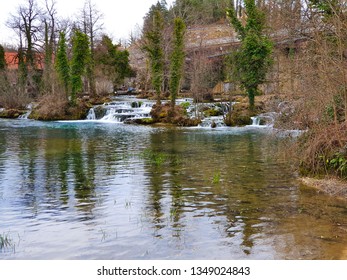 Late winter Rastoke waterfall Croatia