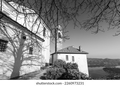 The lateral part of the Madonna del Sasso sanctuary, on the hills surrounding Lake Orta (Piedmont Northern Italy), is an ancient Christian church, built in the 18th century, in honor of the Holy Mary.