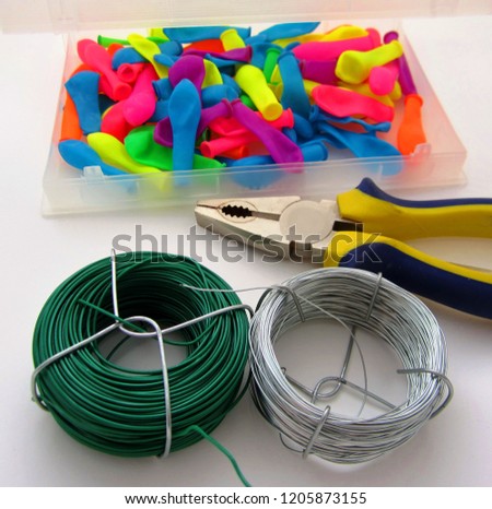 Latex Balloon Sculpture Fantasy Flower Tools   Wire Craft Material On White Background