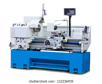 Lathe turning machine isolated on white background - Powered by Shutterstock