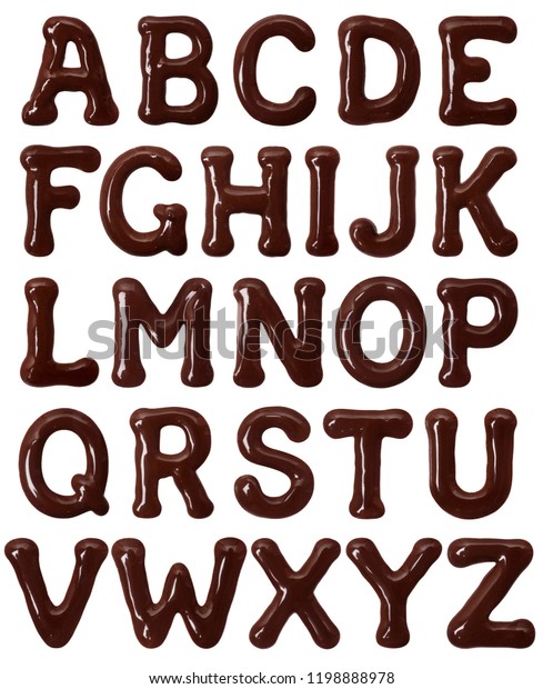 Latin Alphabet Made Melted Chocolate High Stock Photo (Edit Now) 1198888978