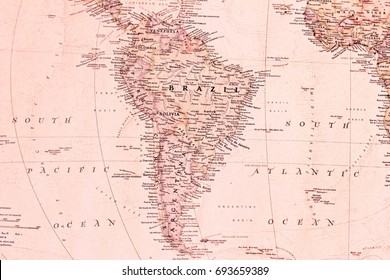 Latin America on vintage map