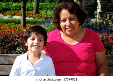 Latin American Grandmother And Grandson