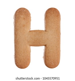 Latin Letter H Cookie Isolated On White 