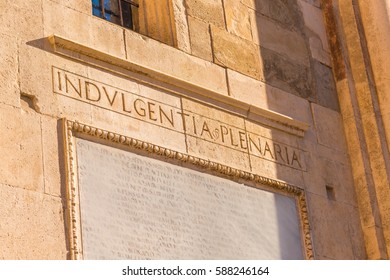 Latin Sentence Meaning Plenary Indulgence Carved In  Marble