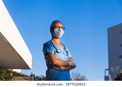 Latin Woman Doctor Portrait In A Mexican Hospital In Mexico Or Latin America