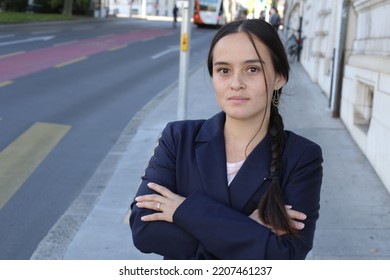 Latina Businesswoman Posing With Confidence 