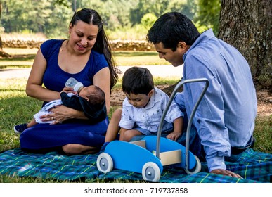 Latino Family At The Park