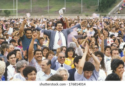 Latinos Taking Pledge Of Allegiance, Los Angeles, California