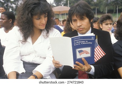 Latinos At United States Citizenship Ceremony, Los Angeles, California