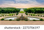 Latona fountain and Versailles park landscape, Paris suburbs, France