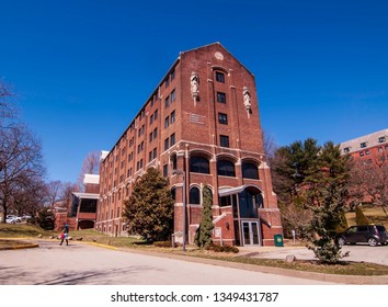 Latrobe, Pennsylvania, USA 3/23/2019 Aurelius Hall On The Campus Of St Vincent College On A Spring Day