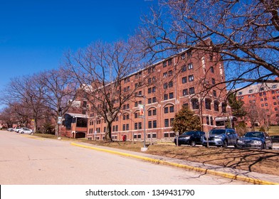 Latrobe, Pennsylvania, USA 3/23/2019 Aurelius Hall On The Campus Of St Vincent College On A Spring Day