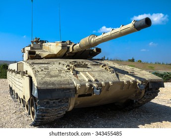 LATRUN, ISRAEL - OCTOBER 14, 2015: Israel Made Main Battle Tank Merkava  Mk III On Display At Yad La-Shiryon Armored Corps Museum At Latrun.