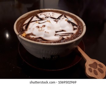 Latte Art Cat Cup Of Chocolate 