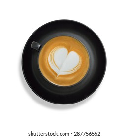 Latte Art, coffee isolated on white background