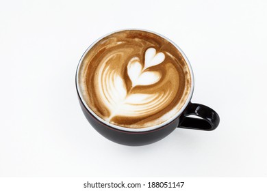 Latte Art Coffee  On The White Background