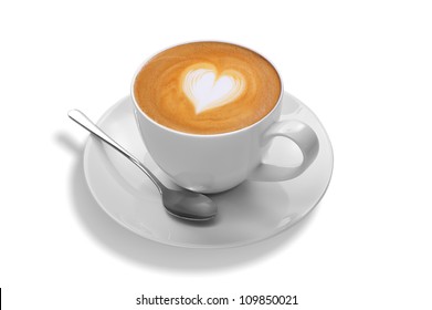 Latte Art On White Background