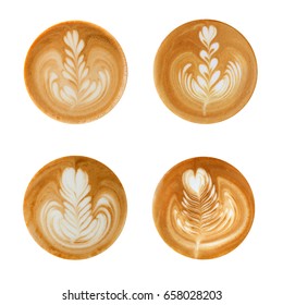 latte art shapes on white background - Shutterstock ID 658028203
