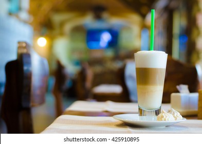 latte in a cafe