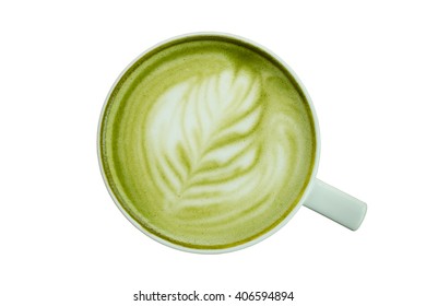 A Latte Coffee Art On White Background.